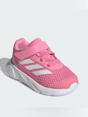 adidas “Duramo SL EL I” Kids Pink Mesh Sneaker White Stripes, Toddler Sz 7.5